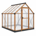 Invernadero de jardín 180 x 120 x 210 cm de aluminio efecto madera y policarbonato transparente con puerta abatible