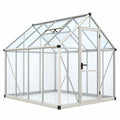 Invernadero 190 x 190 x 195 cm de aluminio plateado con paneles transparentes para cultivo
