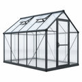 Invernadero de jardín 190 x 190 x 195 cm de aluminio y policarbonato negro con ventilación