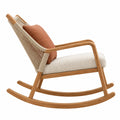 Mecedora 90 x 70 x 90 cm de madera natural y cuerda beige para interior estilo nórdico