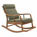 Mecedora 75 x 95 x 100 cm de madera y tela verde con balancín