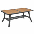 Mesa de comedor de jardín 180 x 90 x 75 cm de madera y metal marrón negro estilo industrial
