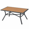 Mesa de jardín 150 x 90 cm de madera y metal marrón negro rectangular
