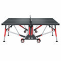 Mesa de tenis de mesa 274 x 152.5 x 76 cm - acero negro y rojo plegable con ruedas