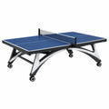 Mesa de tenis de mesa 274 x 152.5 x 76 cm azul con estructura metálica y ruedas