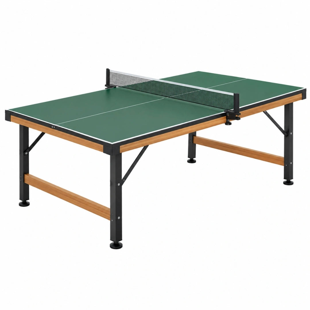 Mesa de tenis de mesa 274 x 152.5 x 76 cm verde con estructura de metal plegable