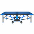 Mesa de tenis de mesa 274 x 152.5 x 76 cm plegable de MDF azul con ruedas